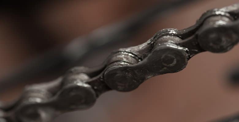 A dirty bike chain