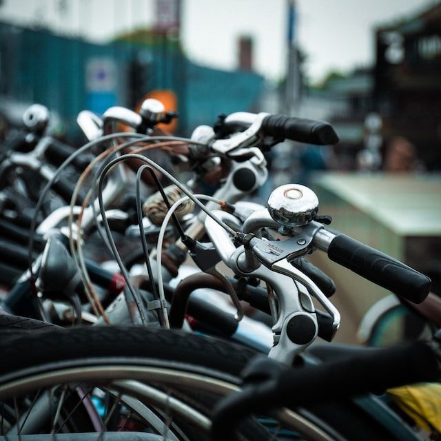 Bikes parked in Amsterdam, Netherlands